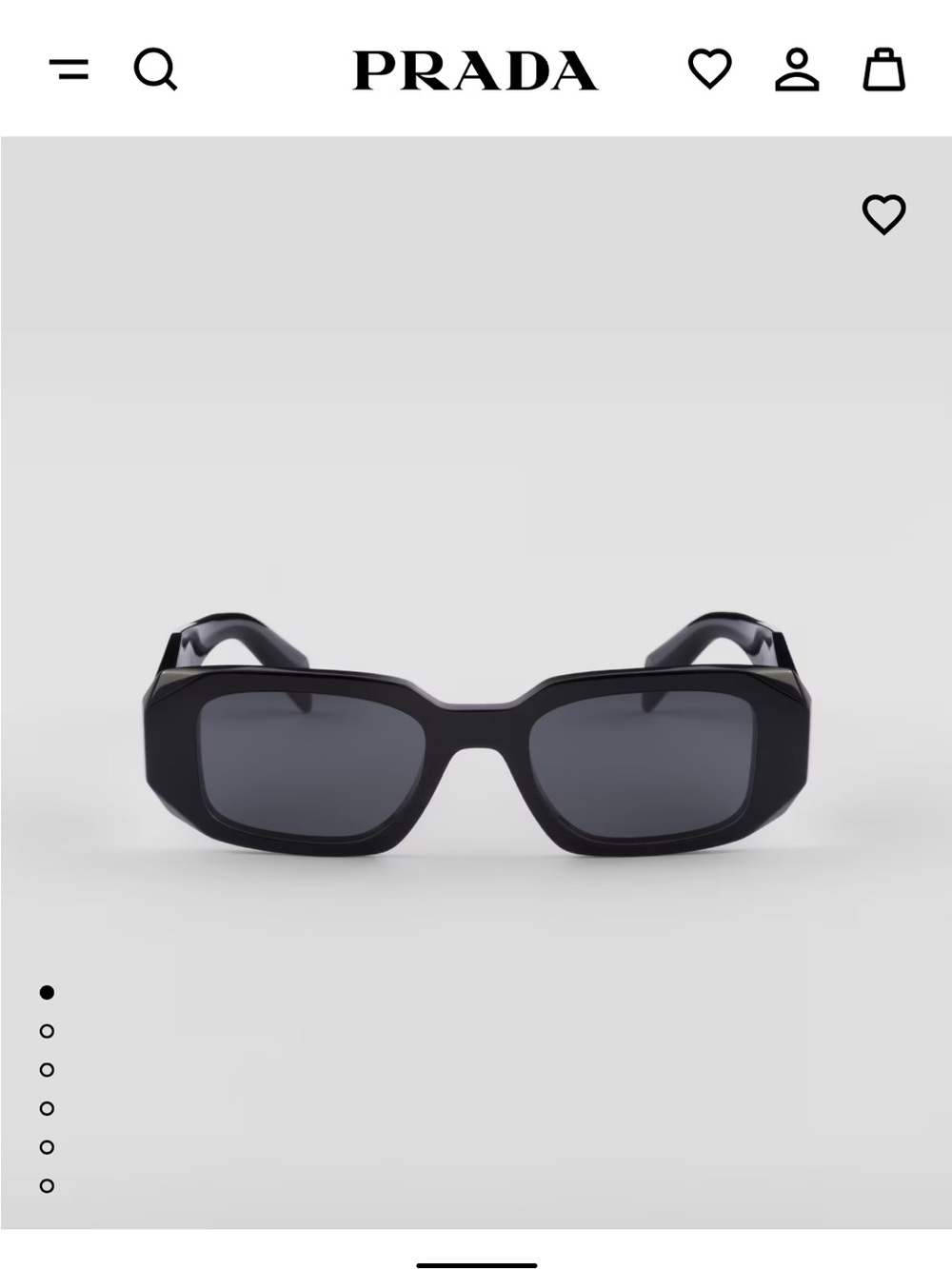 Prada Black Angular Frame Sunglasses